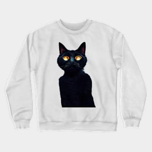 Black cat Drawing Crewneck Sweatshirt